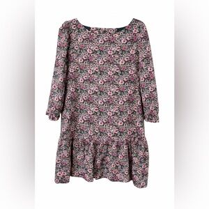 Free People Floral Boho Mini The Avenue Dress Green Pink Size L